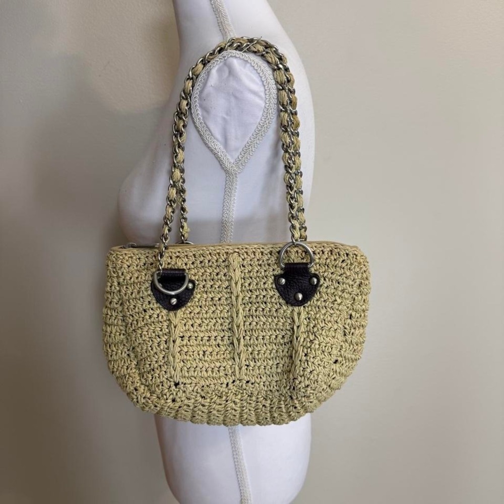 VTG Gap Crochet Woven Shoulder Bag Y2k Boho Coconut Girl Coastal Fairy
